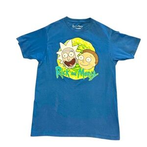 Rick and Morty Blue Short Sleeve T Shirt Suze Medium. M